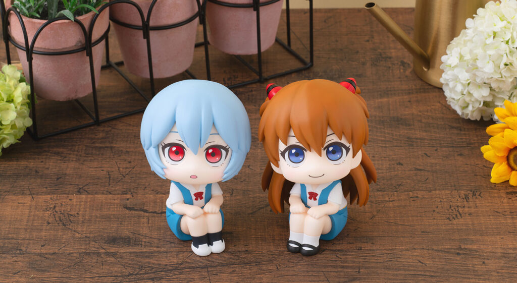るかっぷ　綾波レイ　アスカ　2 個　エヴァ あなたを見上げて見つめるフィギュアシリーズ「るかっぷ」より